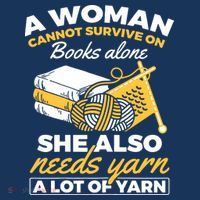 Womens Woman Survives On Books Yarn Knitting Crochet Apron thumb 3
