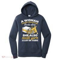 Womens Woman Survives On Books Yarn Knitting Crochet Women's Hoodie thumb 0