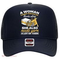 Womens Woman Survives On Books Yarn Knitting Crochet Hat thumb 0