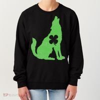 Wolf Wolves St. Patrick's Day Irish Shamrock Saint Paddy's Women's Sweatshirt thumb 0