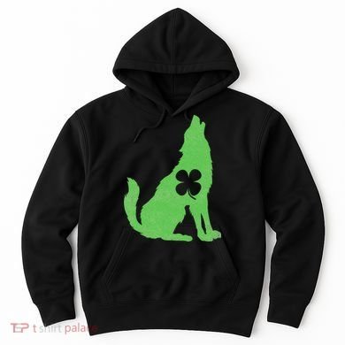 Wolf Wolves St. Patrick's Day Irish Shamrock Saint Paddy's Hoodie