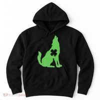 Wolf Wolves St. Patrick's Day Irish Shamrock Saint Paddy's Hoodie thumb 0