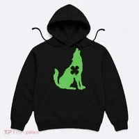 Wolf Wolves St. Patrick's Day Irish Shamrock Saint Paddy's Hoodie thumb 0