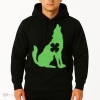 Wolf Wolves St. Patrick's Day Irish Shamrock Saint Paddy's Hoodie thumb 2