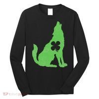 Wolf Wolves St. Patrick's Day Irish Shamrock Saint Paddy's Long Sleeve Shirt thumb 0