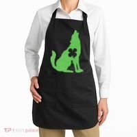 Wolf Wolves St. Patrick's Day Irish Shamrock Saint Paddy's Apron thumb 2