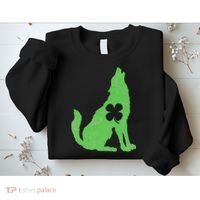 Wolf Wolves St. Patrick's Day Irish Shamrock Saint Paddy's Sweatshirt thumb 2