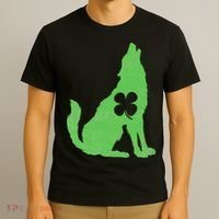 Wolf Wolves St. Patrick's Day Irish Shamrock Saint Paddy's T-Shirt thumb 3