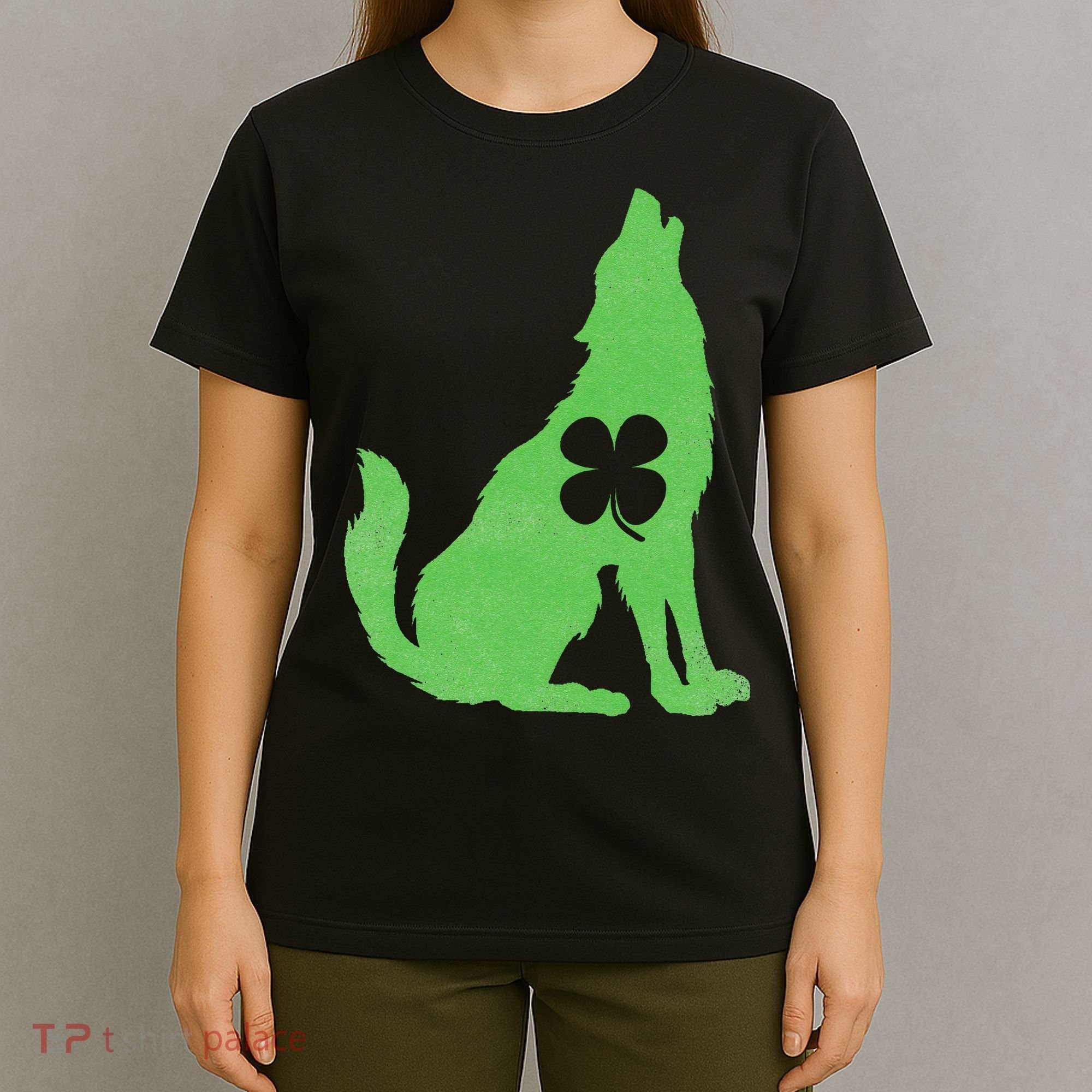 Wolf Wolves St. Patrick's Day Irish Shamrock Saint Paddy's T-Shirt