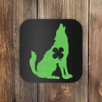 Wolf Wolves St. Patrick's Day Irish Shamrock Saint Paddy's Coaster thumb 0