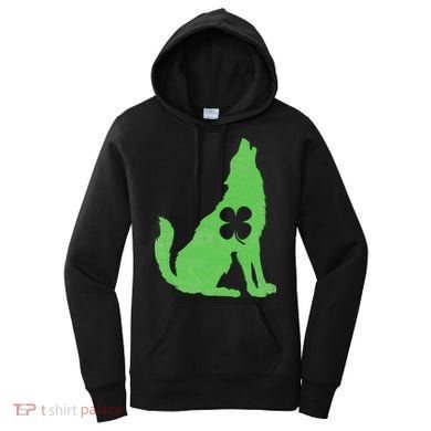 Wolf Wolves St. Patrick's Day Irish Shamrock Saint Paddy's Women's Hoodie