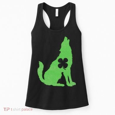 Wolf Wolves St. Patrick's Day Irish Shamrock Saint Paddy's Women's Tank Top