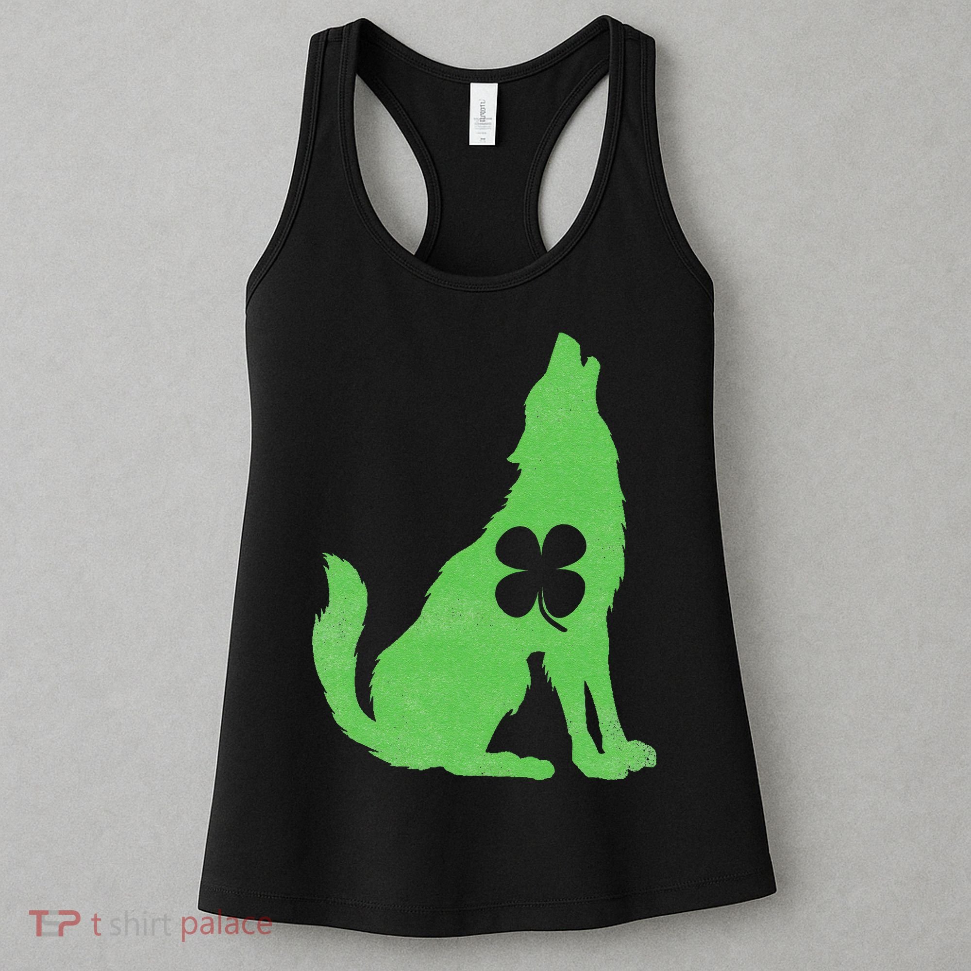 Wolf Wolves St. Patrick's Day Irish Shamrock Saint Paddy's Women's Tank Top