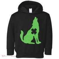 Wolf Wolves St. Patrick's Day Irish Shamrock Saint Paddy's Toddler Hoodie thumb 0