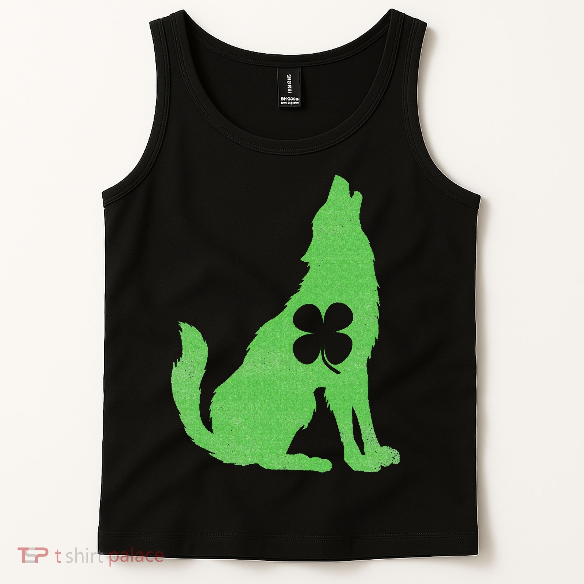 Wolf Wolves St. Patrick's Day Irish Shamrock Saint Paddy's Tank Top