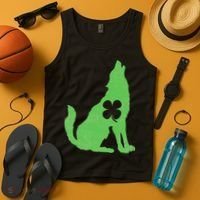 Wolf Wolves St. Patrick's Day Irish Shamrock Saint Paddy's Tank Top thumb 4
