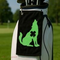 Wolf Wolves St. Patrick's Day Irish Shamrock Saint Paddy's Golf Towel thumb 2