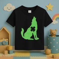 Wolf Wolves St. Patrick's Day Irish Shamrock Saint Paddy's Toddler T-Shirt thumb 3