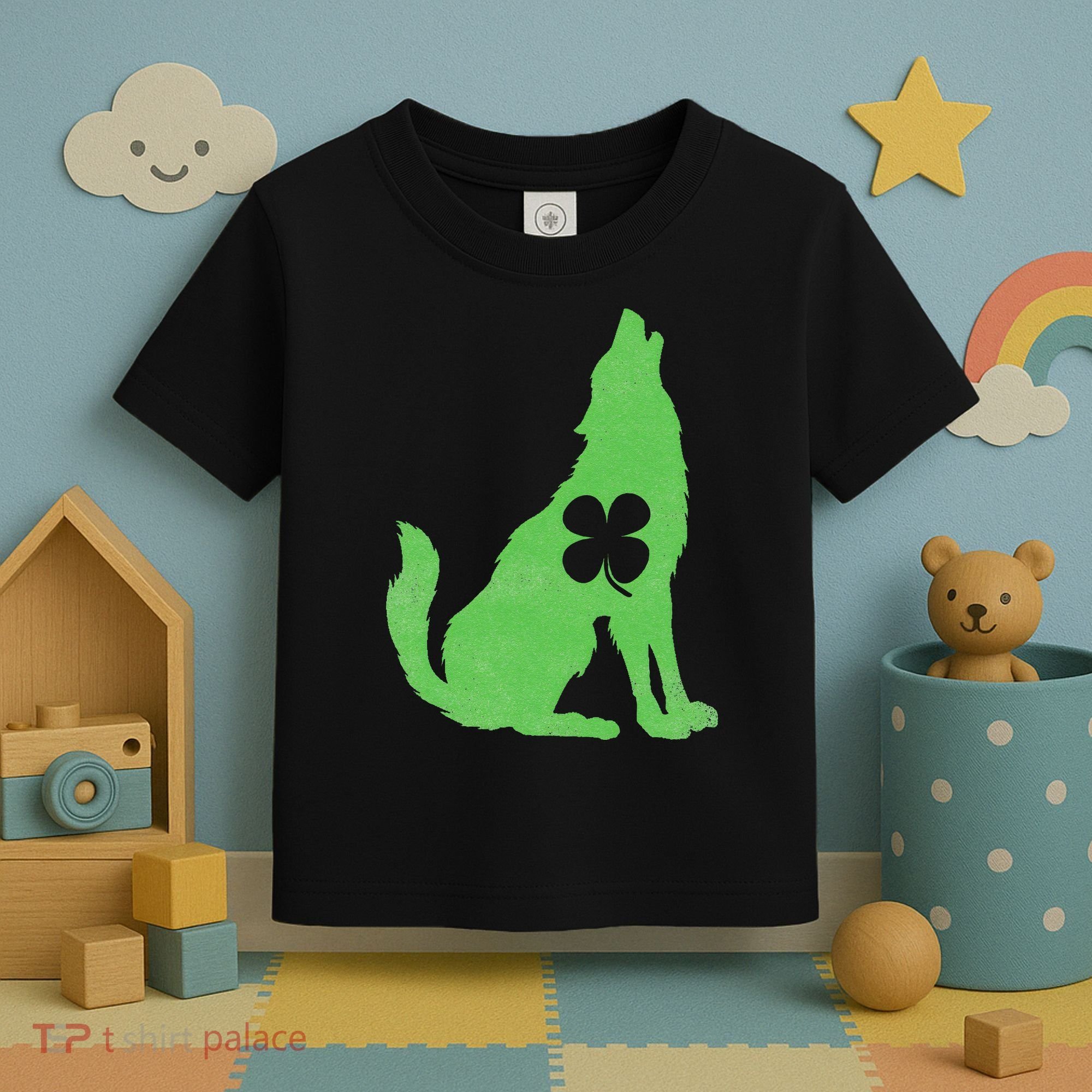 Wolf Wolves St. Patrick's Day Irish Shamrock Saint Paddy's Toddler T-Shirt