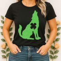Wolf Wolves St. Patrick's Day Irish Shamrock Saint Paddy's Women's T-Shirt thumb 2