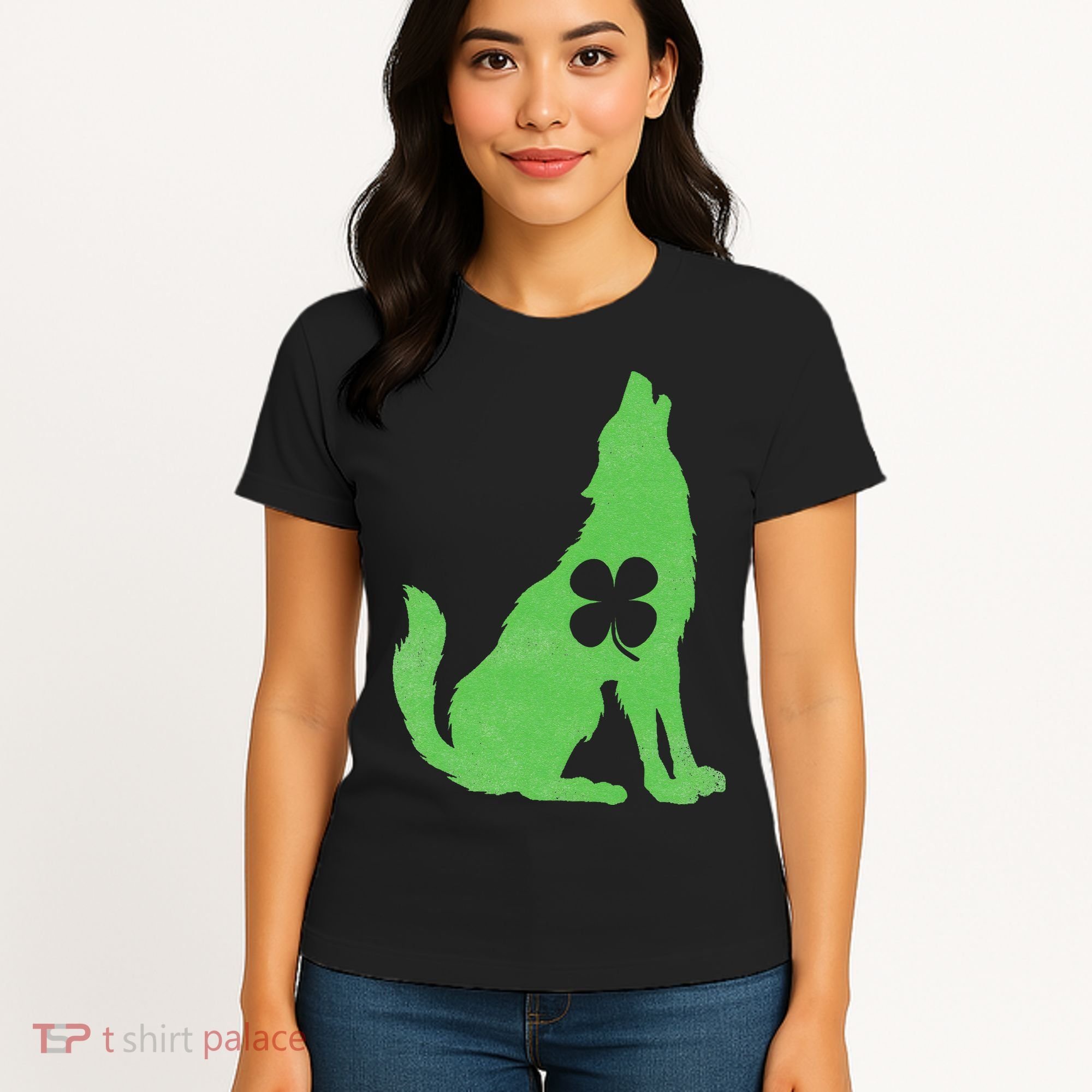 Wolf Wolves St. Patrick's Day Irish Shamrock Saint Paddy's Women's T-Shirt