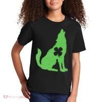 Wolf Wolves St. Patrick's Day Irish Shamrock Saint Paddy's Kids T-Shirt thumb 2