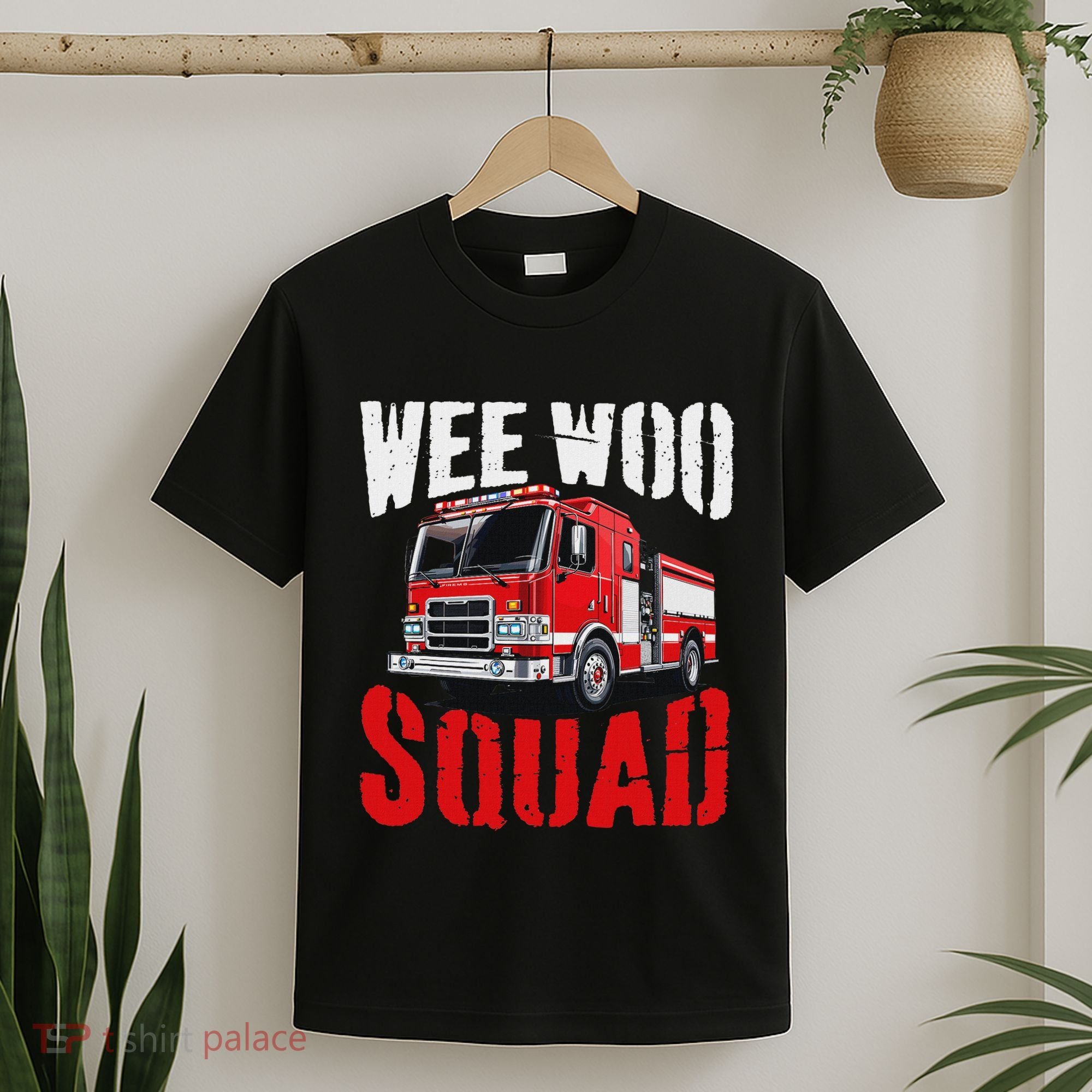 Wee Woo Squad Funny Firefighter Fire Truck Fireman Women T-Shirt