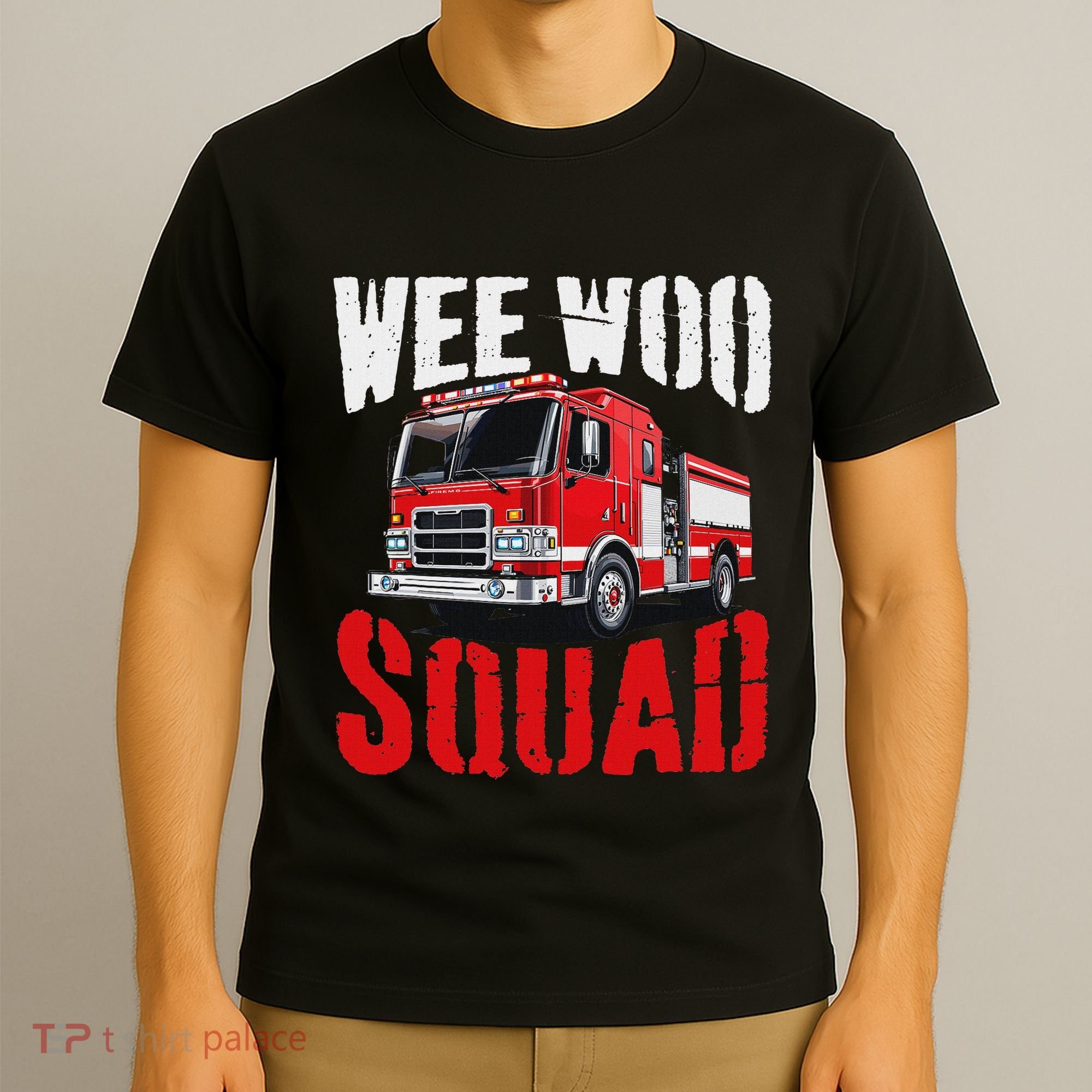 Wee Woo Squad Funny Firefighter Fire Truck Fireman Women T-Shirt