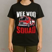 Wee Woo Squad Funny Firefighter Fire Truck Fireman Women T-Shirt thumb 4