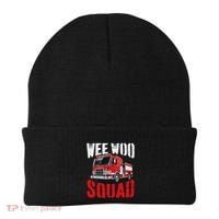 Wee Woo Squad Funny Firefighter Fire Truck Fireman Women Beanie thumb 0