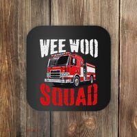 Wee Woo Squad Funny Firefighter Fire Truck Fireman Women Coaster thumb 0
