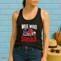 Wee Woo Squad Funny Firefighter Fire Truck Fireman Women Women's Tank Top thumb 2