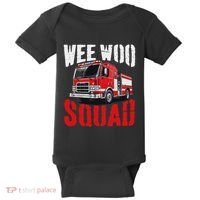 Wee Woo Squad Funny Firefighter Fire Truck Fireman Women Baby Bodysuit thumb 0