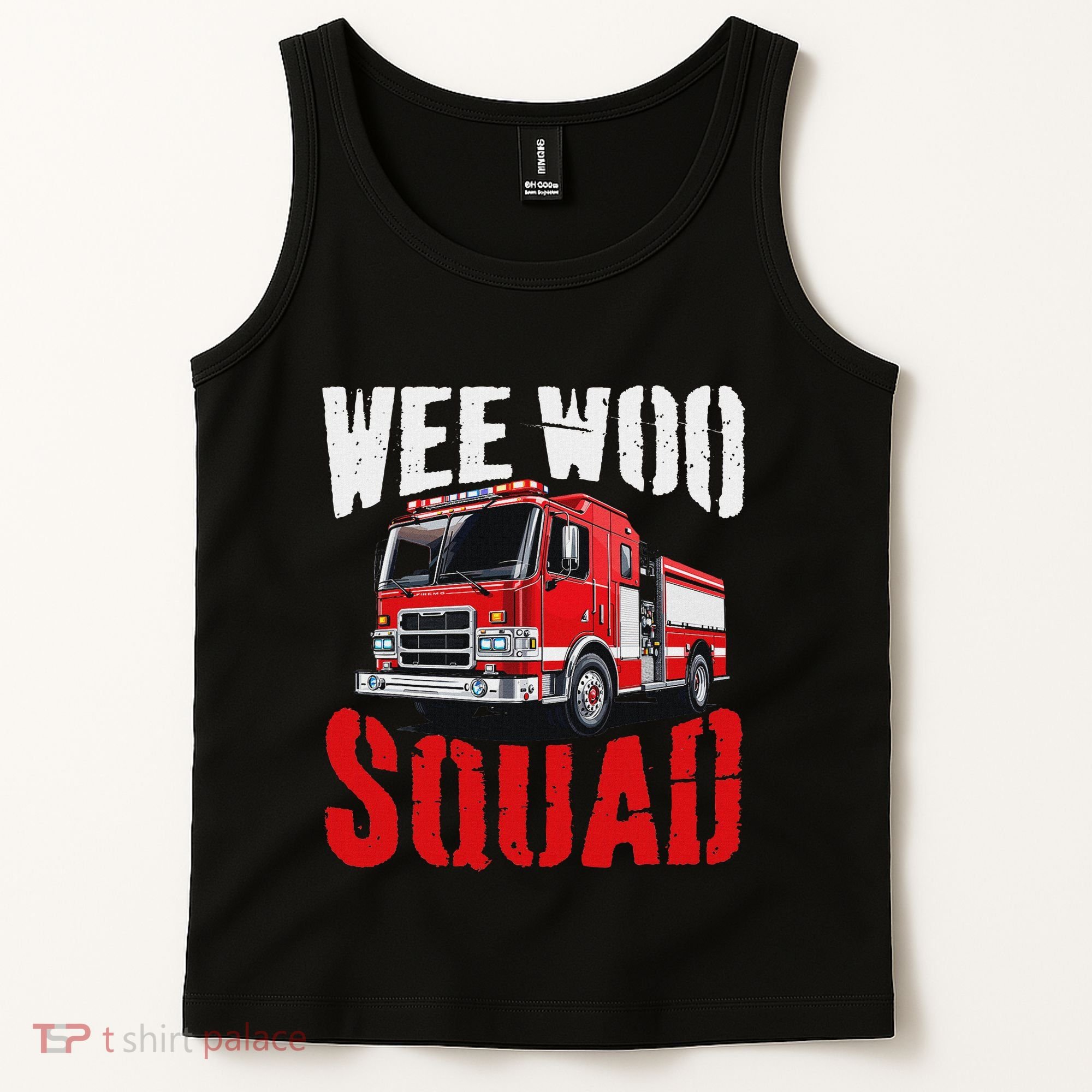 Wee Woo Squad Funny Firefighter Fire Truck Fireman Women Tank Top