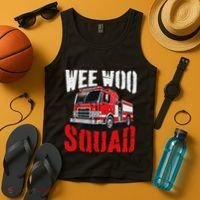 Wee Woo Squad Funny Firefighter Fire Truck Fireman Women Tank Top thumb 4