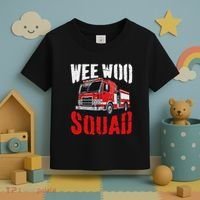 Wee Woo Squad Funny Firefighter Fire Truck Fireman Women Toddler T-Shirt thumb 3
