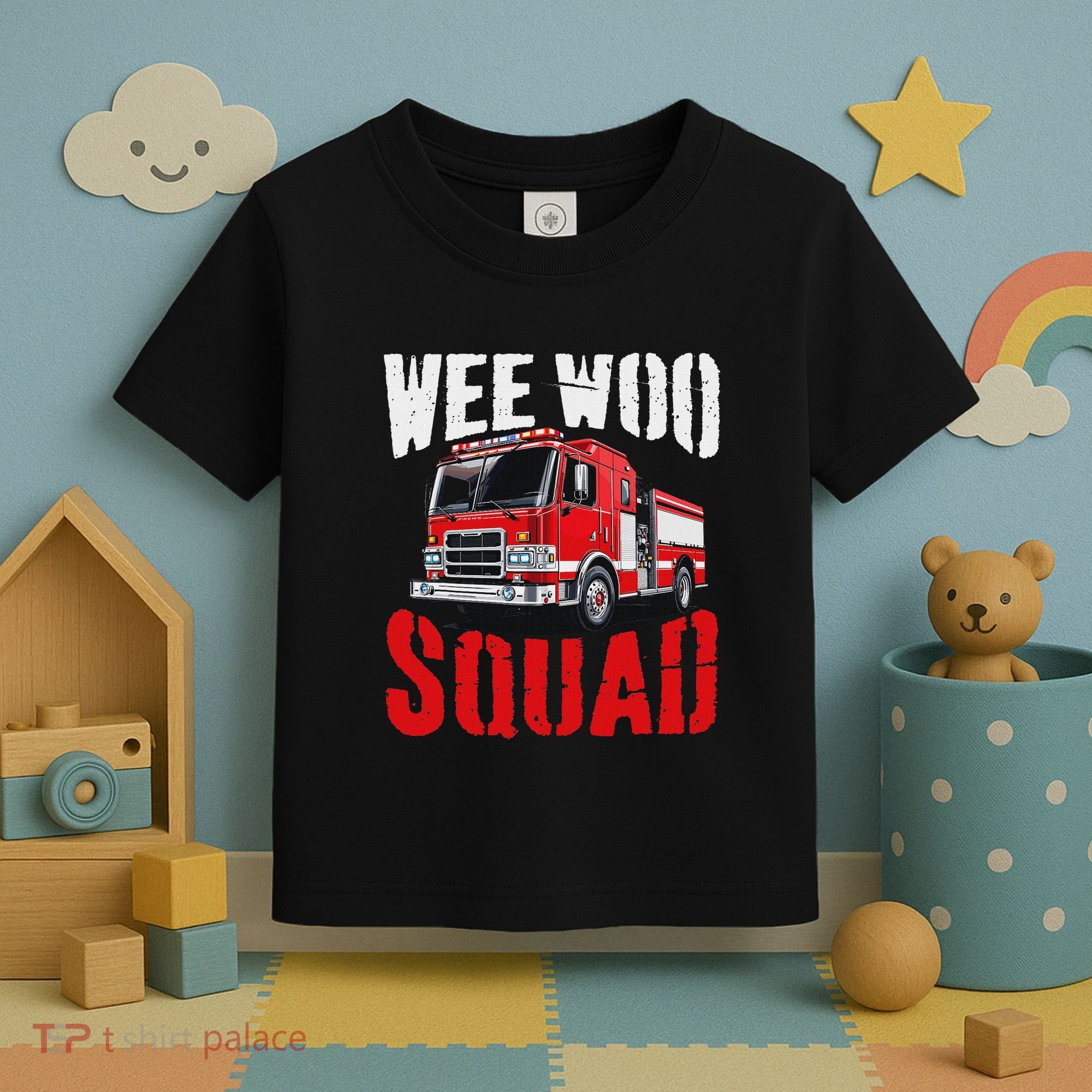 Wee Woo Squad Funny Firefighter Fire Truck Fireman Women Toddler T-Shirt