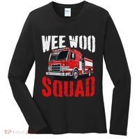 Wee Woo Squad Funny Firefighter Fire Truck Fireman Women Women's Long Sleeve Shirt thumb 0