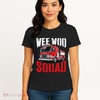 Wee Woo Squad Funny Firefighter Fire Truck Fireman Women Women's T-Shirt thumb 4