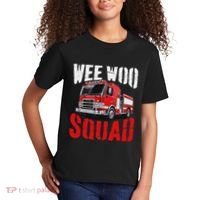 Wee Woo Squad Funny Firefighter Fire Truck Fireman Women Kids T-Shirt thumb 2