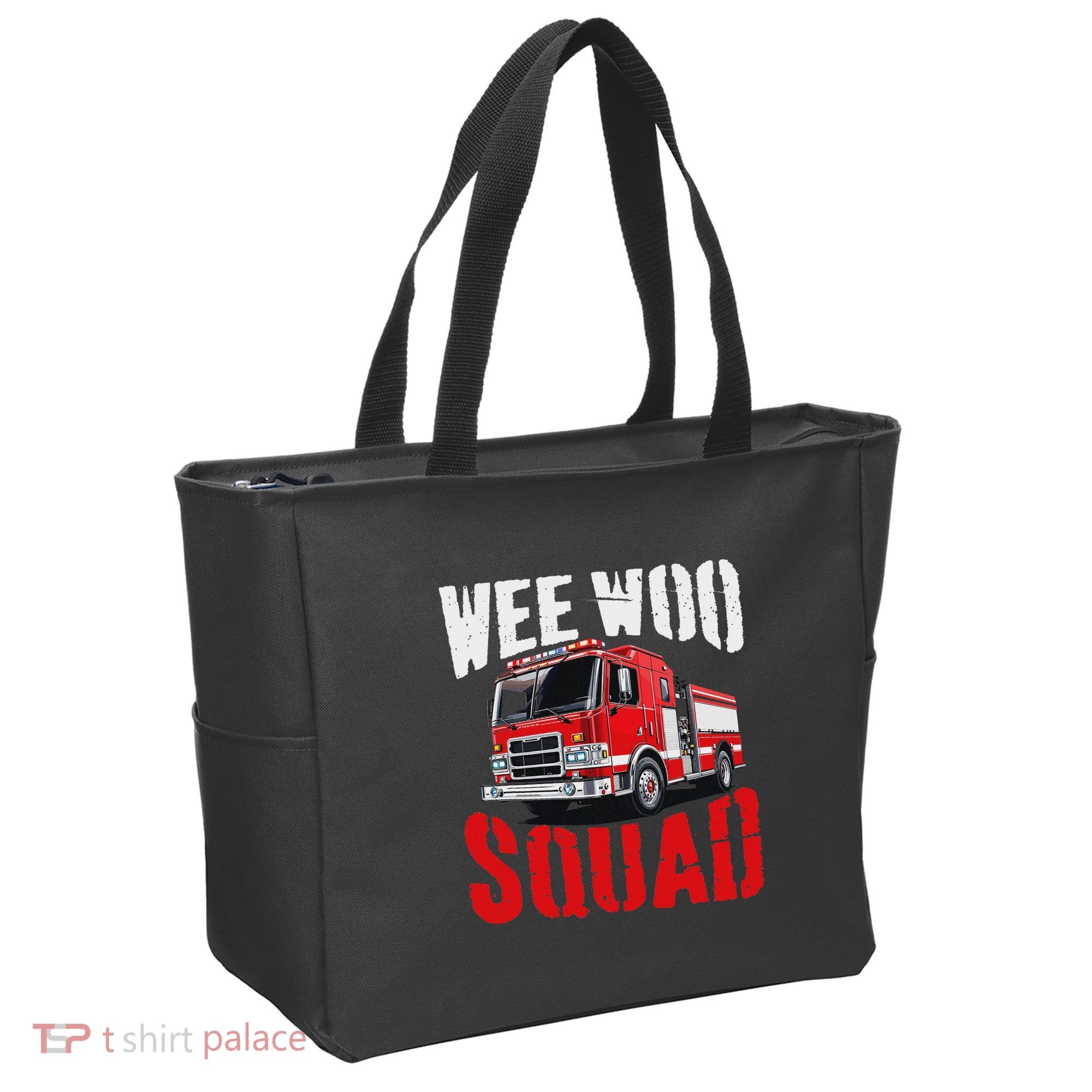 Wee Woo Squad Funny Firefighter Fire Truck Fireman Women Tote Bag