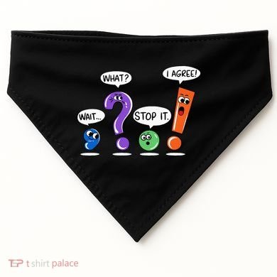 Wait What Stop It I Agree Funny Grammar Punctuation USA-Made Doggie Bandana