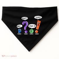 Wait What Stop It I Agree Funny Grammar Punctuation USA-Made Doggie Bandana thumb 0