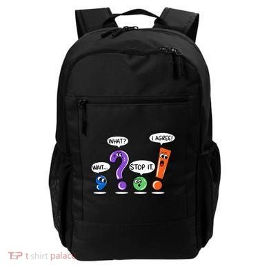 Wait What Stop It I Agree Funny Grammar Punctuation Backpack