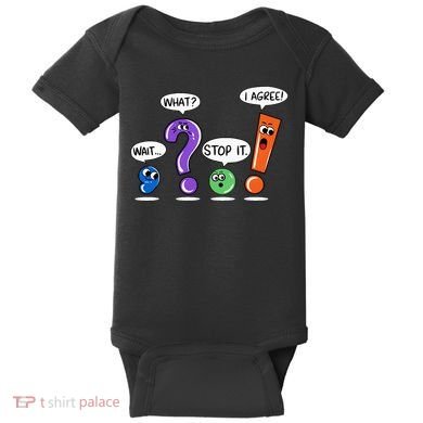 Wait What Stop It I Agree Funny Grammar Punctuation Baby Bodysuit