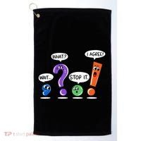 Wait What Stop It I Agree Funny Grammar Punctuation Golf Towel thumb 0