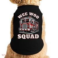 Wee Woo Squad Fire Truck Funny Firefighter Family Doggie Tank thumb 0