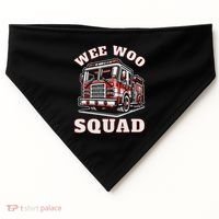 Wee Woo Squad Fire Truck Funny Firefighter Family USA-Made Doggie Bandana thumb 0