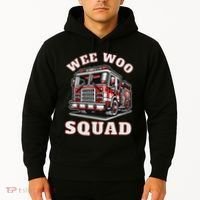 Wee Woo Squad Fire Truck Funny Firefighter Family Hoodie thumb 2