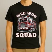 Wee Woo Squad Fire Truck Funny Firefighter Family T-Shirt thumb 3